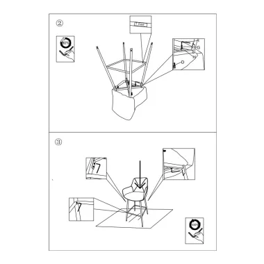 Stołek Barowy Szary Zestaw 2 szt 55x55x109 cm